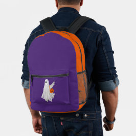 Trick oder Behandlung von Geist mit Kürbiskandy Ei Bedruckter Rucksack