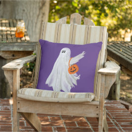 Trick oder Behandlung von Geist mit Kürbiskandy Ei Kissen