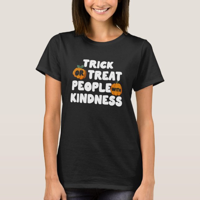 Trick oder Behandlung von Leuten mit freundlichem  T-Shirt (Vorderseite)