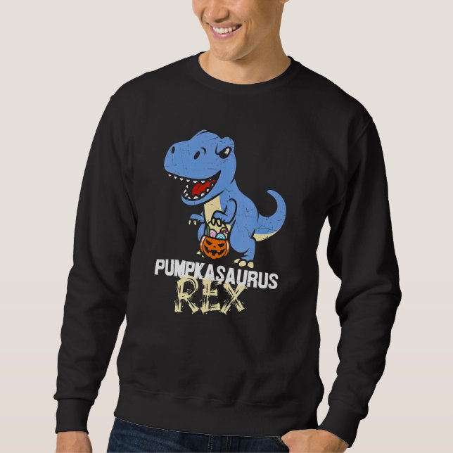 Trick oder Behandlung von Rex Dinosaurier Niedlich Sweatshirt (Vorderseite)