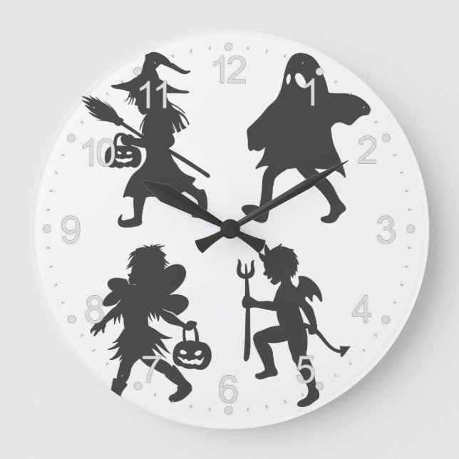 Trick oder Behandlung - Wählen Sie die Hintergrund Große Wanduhr (Vorderseite)