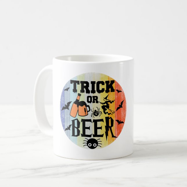 TRICK ODER BIER - HALLOWEE KAFFEETASSE (Vorderseite Links)