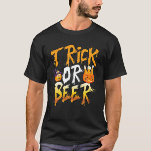 Trick oder Bier Halloween Pumpkin Kostüm Alcohol T-Shirt