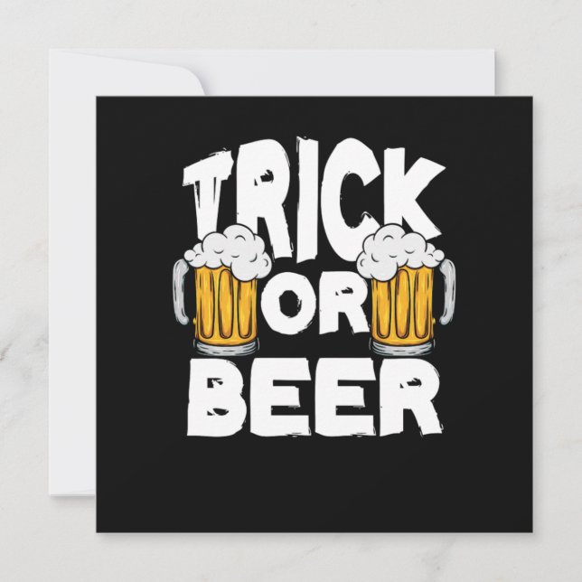 Trick oder Bier Halloween Pumpkin Trick oder Treat Einladung (Vorderseite)