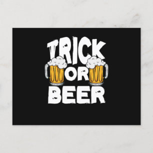 Trick oder Bier Halloween Pumpkin Trick oder Treat Postkarte