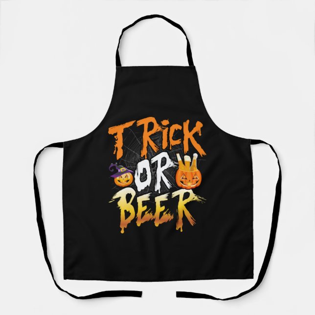 Trick oder Bier T Shirt Schürze (Vorderseite)