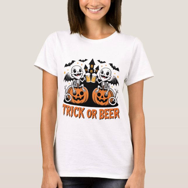 Trick oder Bierbass-Drachen auf Pumpkins T-Shirt (Vorderseite)