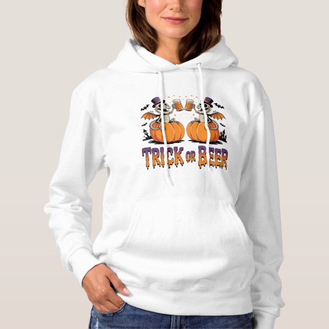 Trick oder Bierskelettdrachen auf Pumpkins Hoodie (Vorderseite)