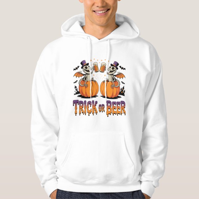 Trick oder Bierskelettdrachen auf Pumpkins Hoodie (Vorderseite)