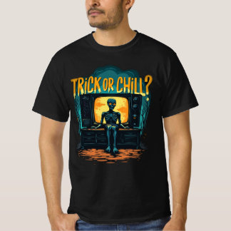 Trick oder Chill Halloween-Tag Horror Vibes Men T-Shirt
