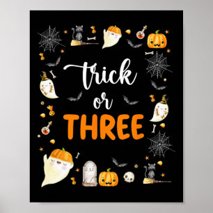 Trick oder drei Geburtstagsparty 3. Geburtstagsspö Poster