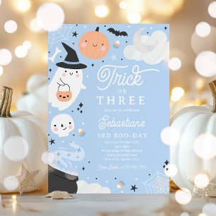 Trick oder drei Halloween Ghost 3. Geburtstags-Par Einladung