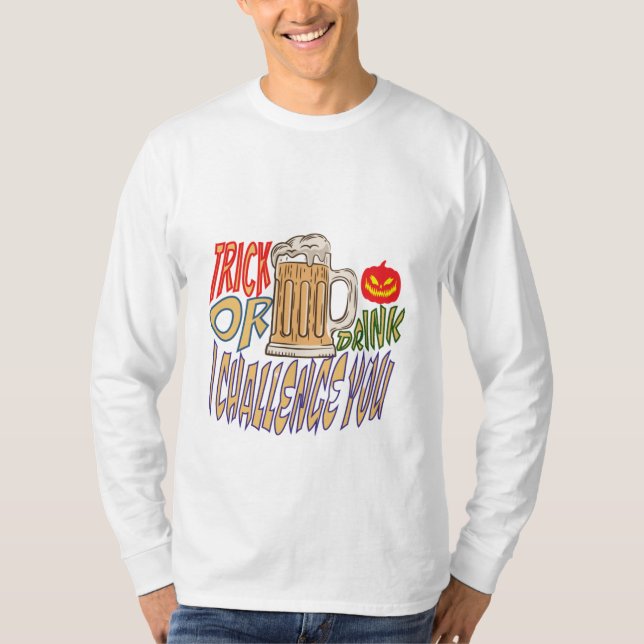 Trick oder Drink, glücklicher Halloween-Spooky Boo T-Shirt (Vorderseite)