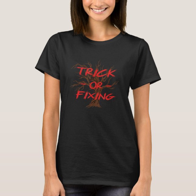Trick oder Fixierung eines Beängstigenden Hallowee T-Shirt (Vorderseite)