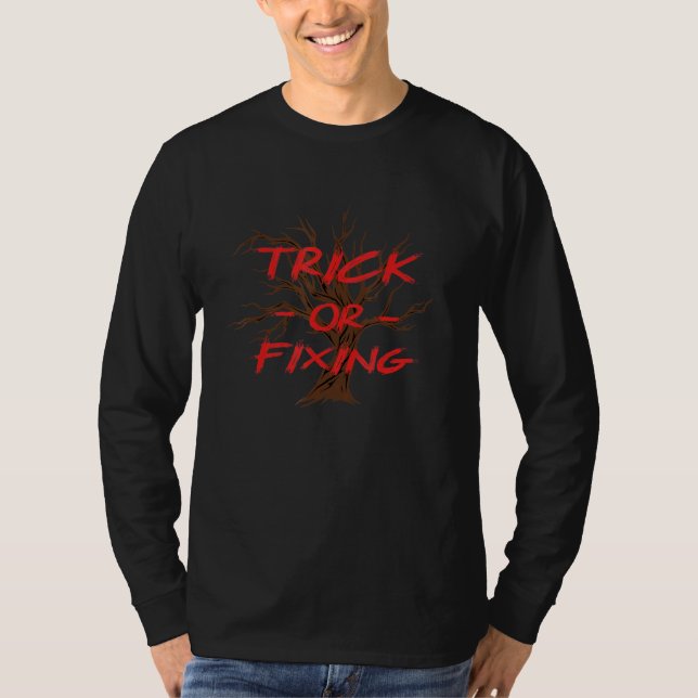 Trick oder Fixierung eines Beängstigenden Hallowee T-Shirt (Vorderseite)
