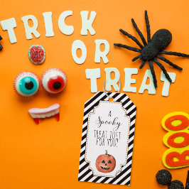 Trick oder Gaumenfreude für Halloween-Party-Lecker Geschenkanhänger