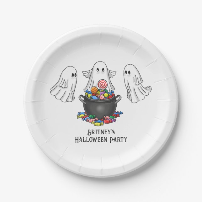 Trick oder geil mit den Geistern Pappteller (Vorderseite)