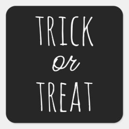 Trick oder geil. Niedliches Schwarz-Weiß-Halloween Quadratischer Aufkleber