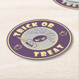 Trick oder gönnen halloween Starbucks Stil Runder Pappuntersetzer