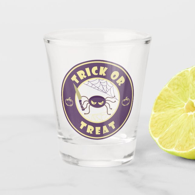Trick oder gönnen halloween Starbucks Stil Schnapsglas (Vorderseite)