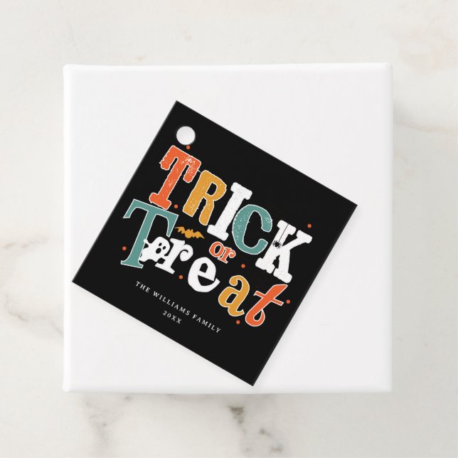 Trick oder Halloween-Party behandeln Geschenkanhänger (Beispiel)