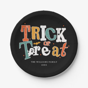 Trick oder Halloween-Party behandeln Pappteller