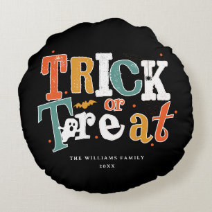 Trick oder Halloween-Party behandeln Rundes Kissen