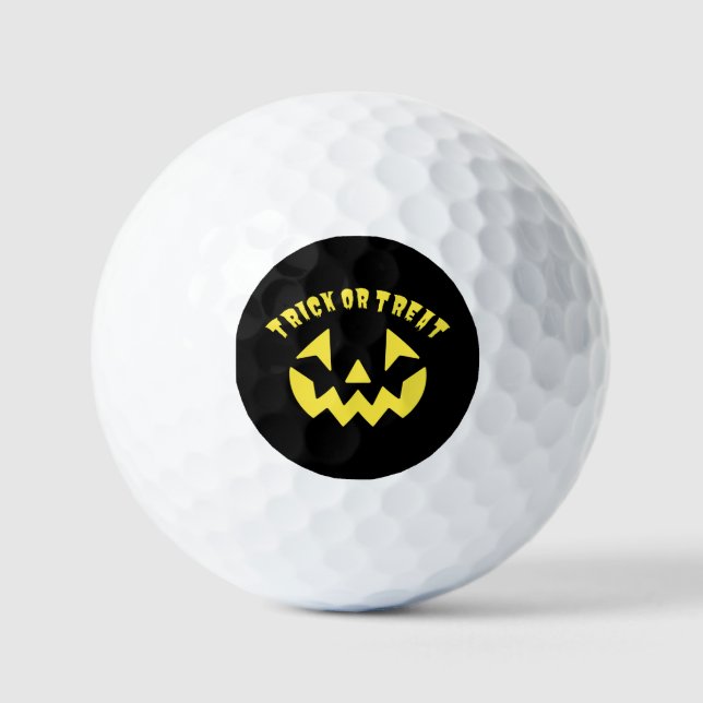 Trick oder Jack O'Lantern Halloween Golfball (Vorderseite)