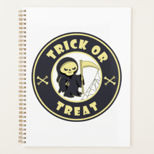 Trick oder Leckerbissen Halloween grimmigem Sensen Planer