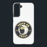 Trick oder Leckerbissen Halloween grimmigem Sensen Samsung Galaxy Hülle<br><div class="desc">Halloween Typografy Trick oder behandeln Grim Sensenmann Tod</div>