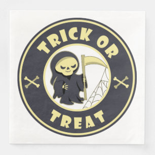 Trick oder Leckerbissen Halloween grimmigem Sensen Serviette