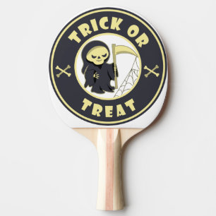 Trick oder Leckerbissen Halloween grimmigem Sensen Tischtennis Schläger