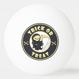 Trick oder Leckerbissen Halloween grimmigem Sensen Tischtennisball