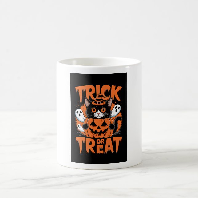 Trick oder Leckerbissen Halloween Kaffeetasse (Mittel)