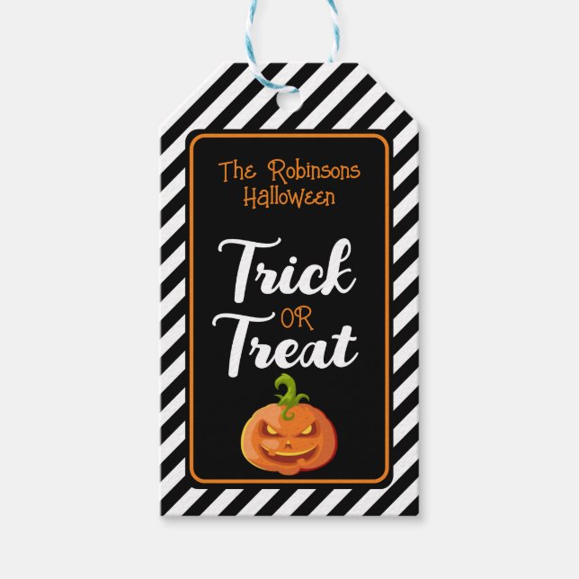 Trick oder Leckerbissen halloween Party Gunst Gesc Geschenkanhänger (Vorderseite)