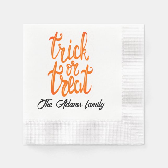Trick oder Leckerbissen Halloween Serviette (Vorderseite)