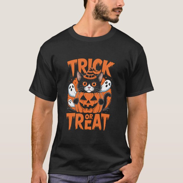 Trick oder Leckerbissen Halloween T-Shirt (Vorderseite)