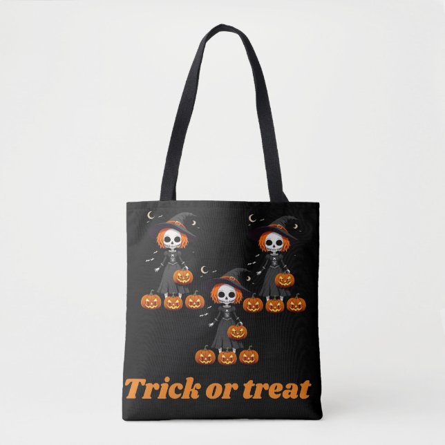 Trick oder Leckerbissen Halloween-Tasche (Vorderseite)