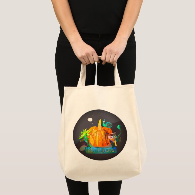 Trick-oder-Leckerei Bag Pumpkin Spirit & Fun Hallo Tragetasche (Vorderseite (Produkt))