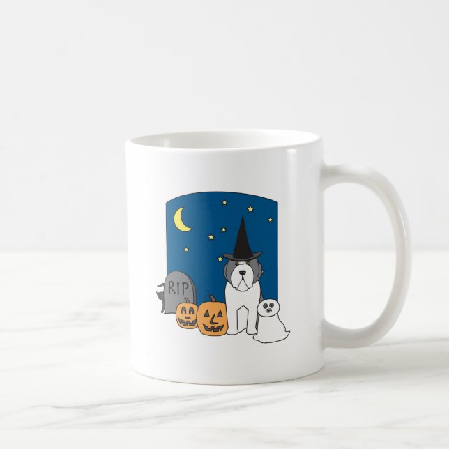 Trick oder Leckerei Beardie Halloween Tasse (Rechts)
