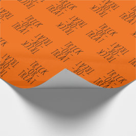Trick-oder-Leckerei Halloween Black on Orange Geschenkpapier