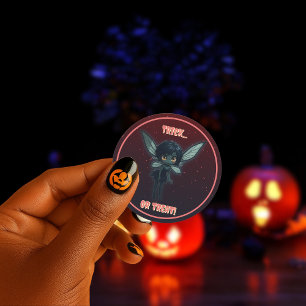 Trick-oder-Leckerei Halloween-Fairy-Sticker Runder Aufkleber