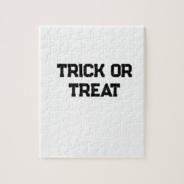 Trick oder. Leckerei Halloween schwarz schlicht Mi Puzzle (Vertikal)