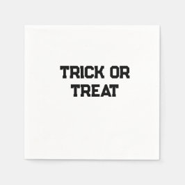 Trick oder. Leckerei Halloween schwarz schlicht Mi Serviette