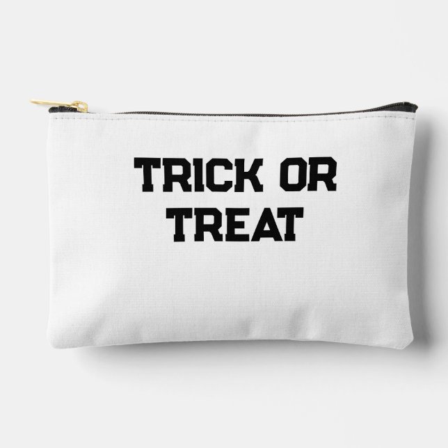 Trick oder. Leckerei Halloween schwarz schlicht Mi Zubehörtasche (Vorderseite)