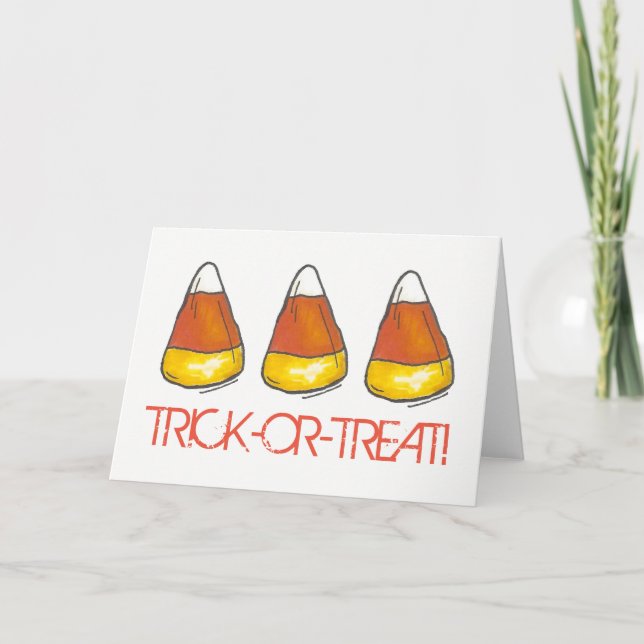 Trick-oder-Leckerei Orange Happy Halloween Candy C Karte (Vorderseite)