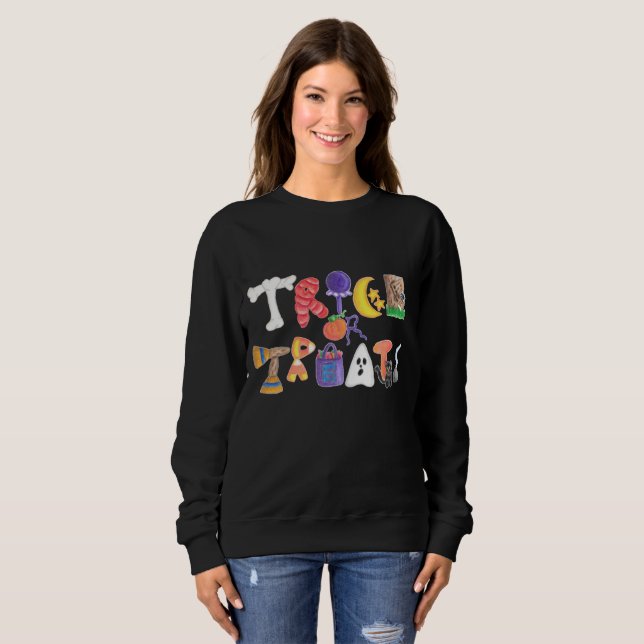 Trick-oder Leckerei-Shirt Sweatshirt (Vorne ganz)