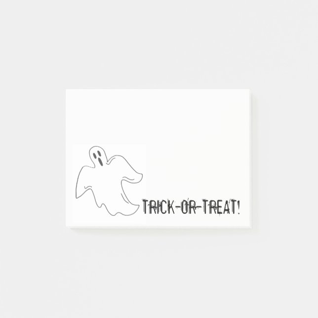 Trick-oder-Leckerei Spooky Ghost Halloween-Party G Post-it Klebezettel (Vorderseite)