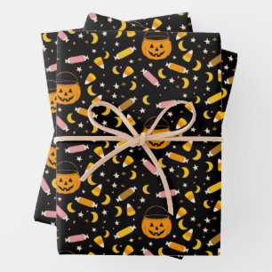 Trick oder Leckereien Spooky Season Retro Hallowee Geschenkpapier Set