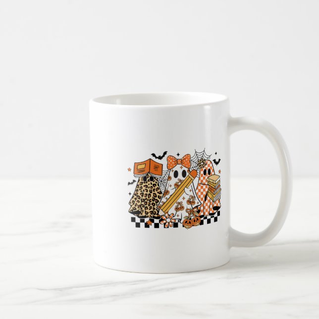 Trick oder lehren Ghost Lehrer Halloween Retro Che Kaffeetasse (Rechts)